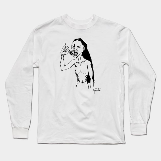 Vampire Woman at the Dentist Long Sleeve T-Shirt by apokatastasis